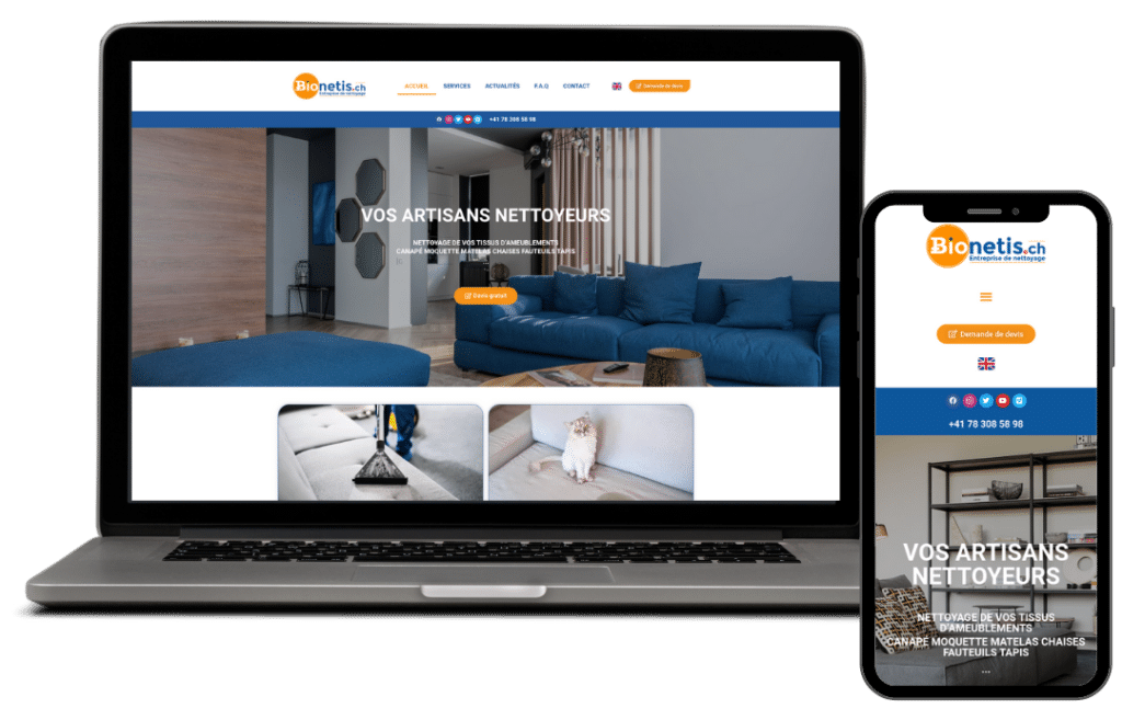 Impose Toi Realisation site internet Societe de nettoyage professionnelle Bionetis 3