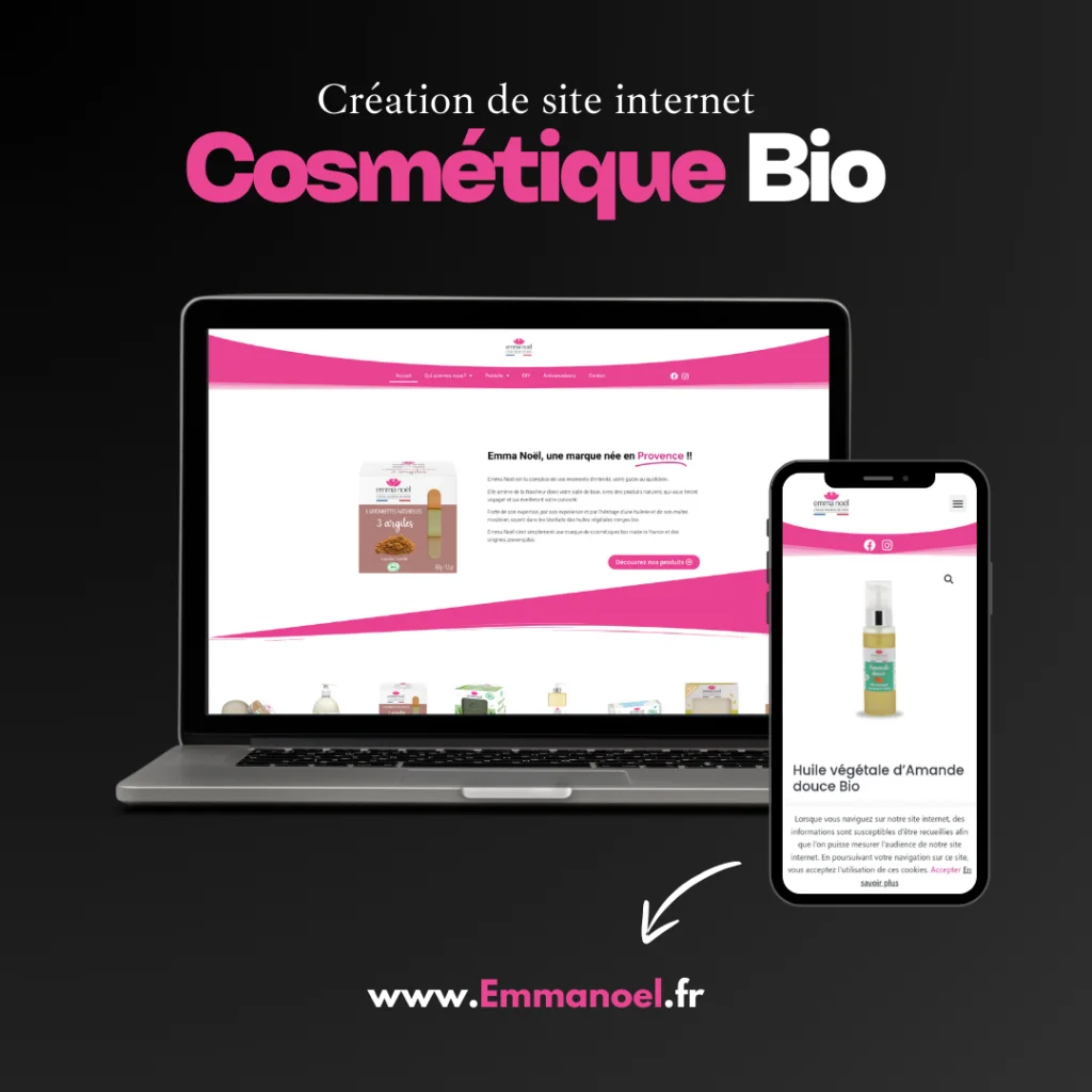 Emma Noël - Cosmétique Bio 63 Impose Toi Realisation site internet Marque de cosmetique Emma Noel