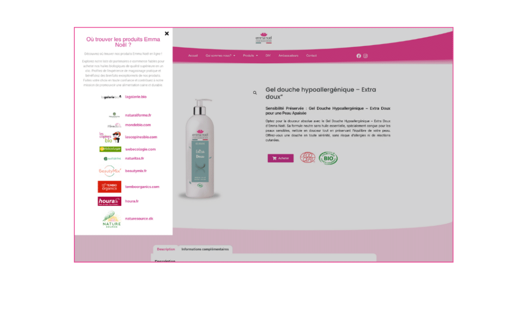 Impose Toi Realisation site internet Marque de cosmetique Emma Noel Capture 14