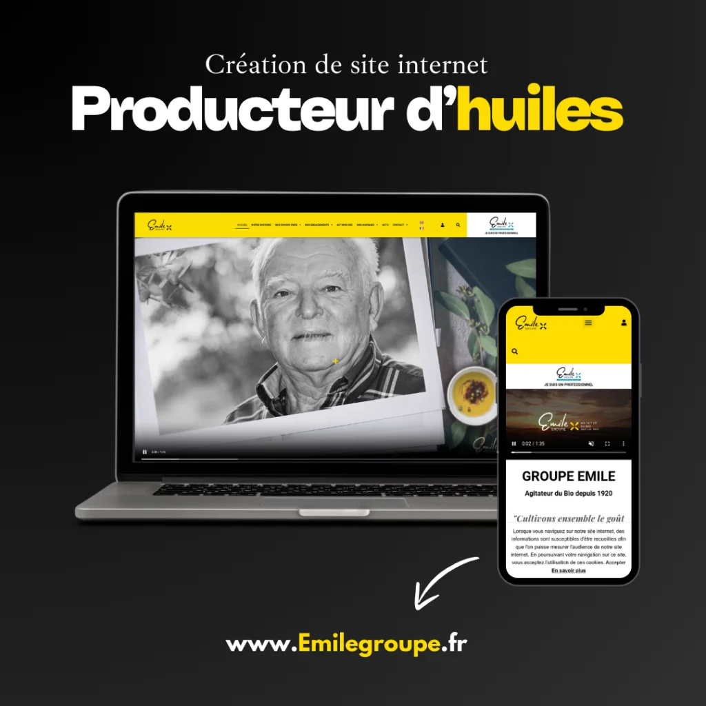 Groupe Emile - producteur d'huiles 95 Impose Toi Realisation site internet Producteur Huile Groupe Emile