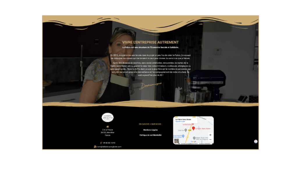 Impose Toi Realisation site internet Produit alimnetaire La Fabric sans gluten Capture 1