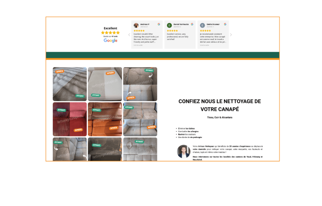 Impose Toi Realisation site internet Societe de nettoyage professionnelle Nettoyage Canape 3
