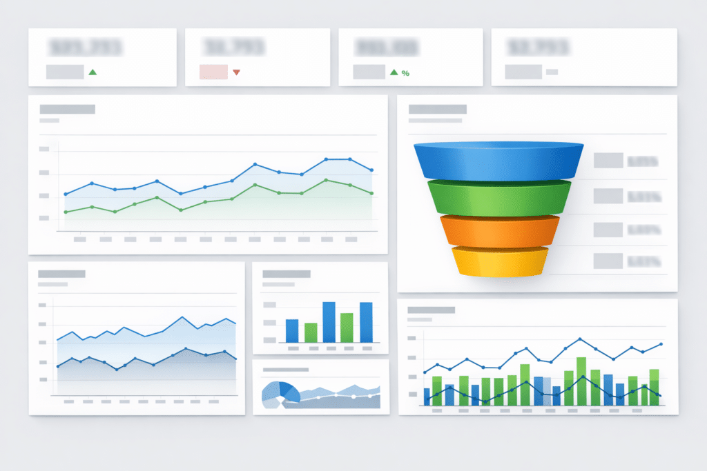 Interface analytics floue pour chatbot prise de rendez-vous