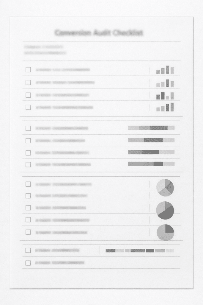 Checklist d’audit conversion pour comprendre pourquoi mon site ne convertit pas