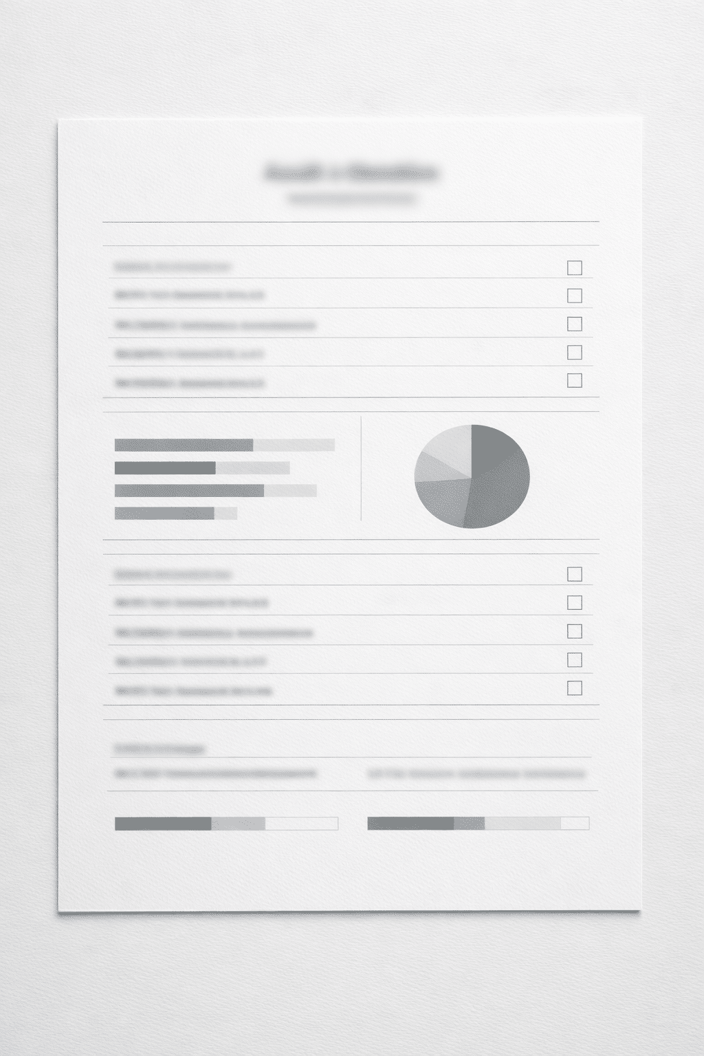 Checklist d’audit pour site internet professionnel, texte flou