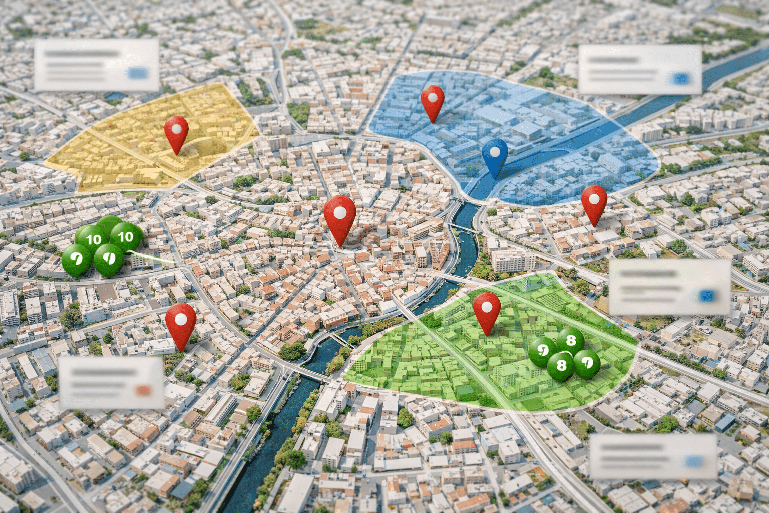 Carte avec épingles pour la visibilite locale Perpignan